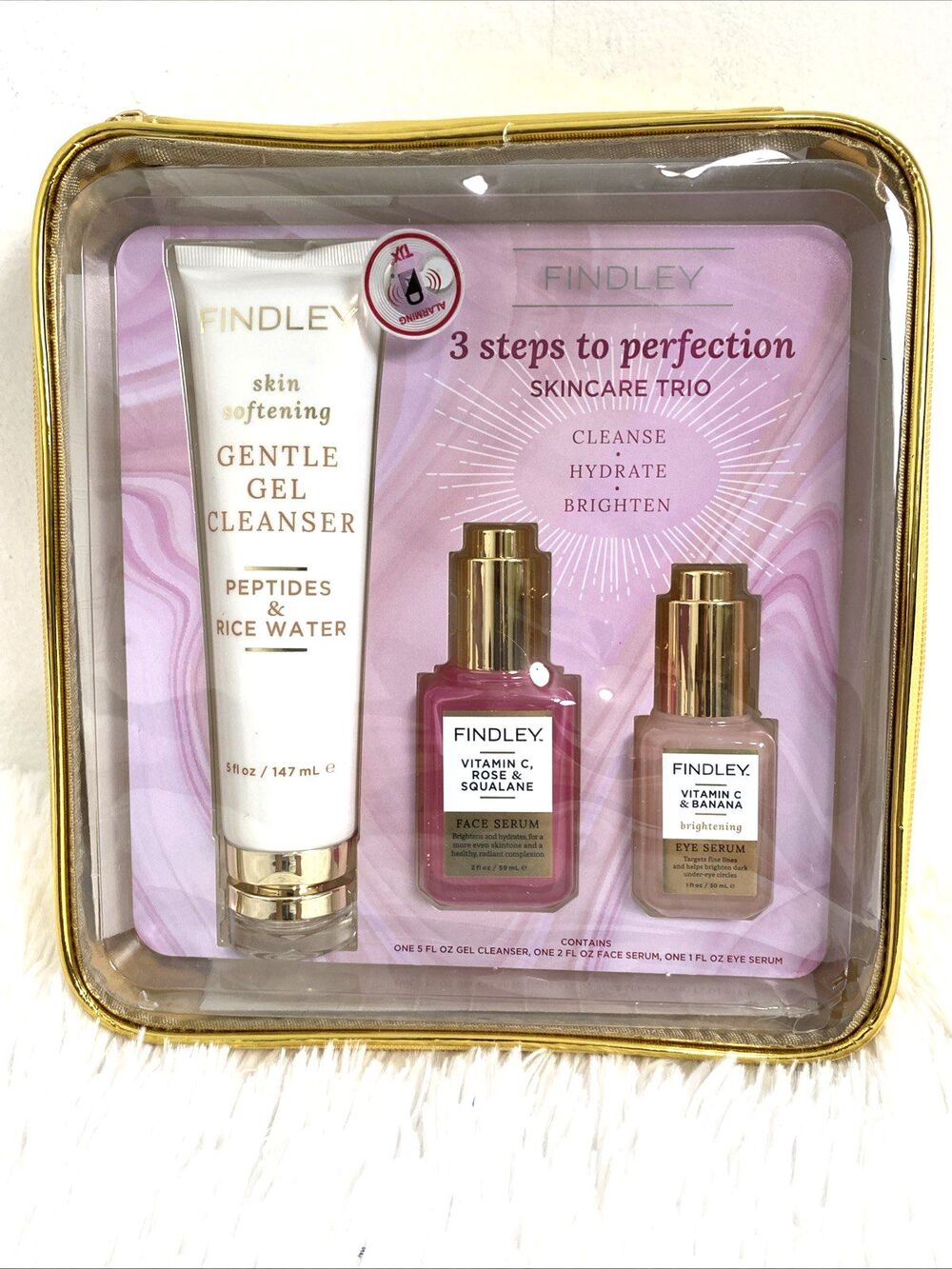 Findley Skincare Trio Cleanse Hydrate & Brighten Face Serum 3 Step To Perfection